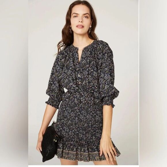 Veronica Beard Katari Floral Smocked Cotton Mini Dress‎ Size 4 NWOT - Picture 2 of 6